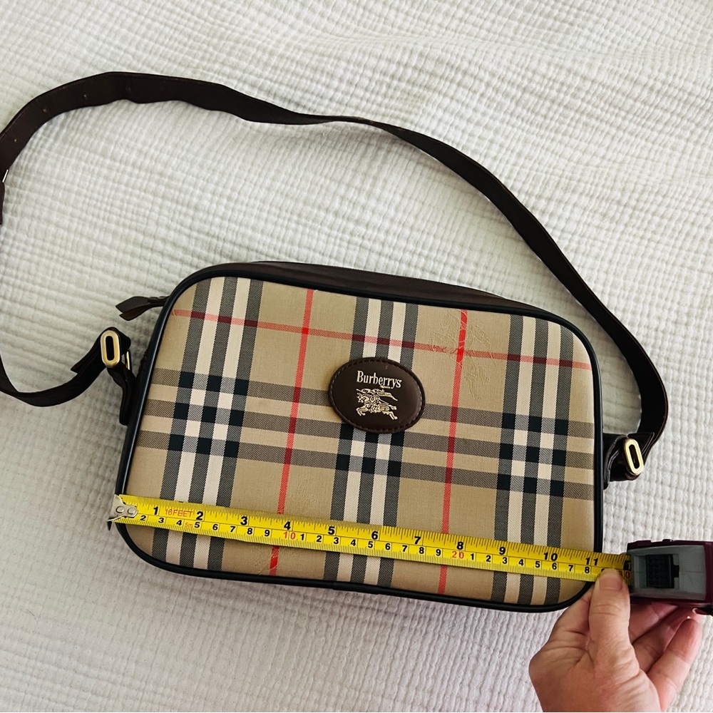 Burberry Beige and Red Checkered Shoulder Bag